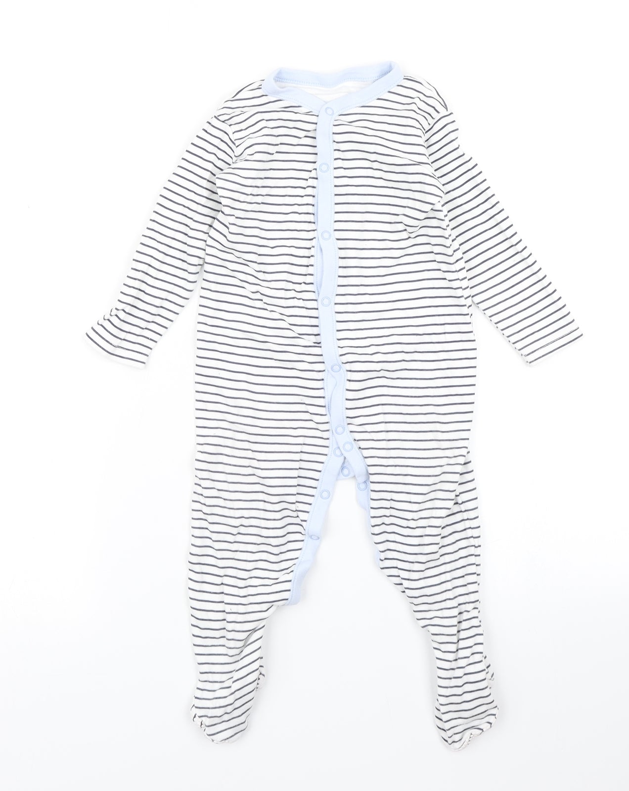 Nutmeg Boys Blue Striped  Babygrow One-Piece Size 12-18 Months
