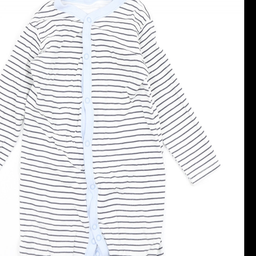 Nutmeg Boys Blue Striped  Babygrow One-Piece Size 12-18 Months