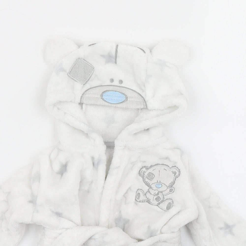 George Girls Grey Spotted  Kaftan Robe Size 3-6 Months  - Tatty Teddy