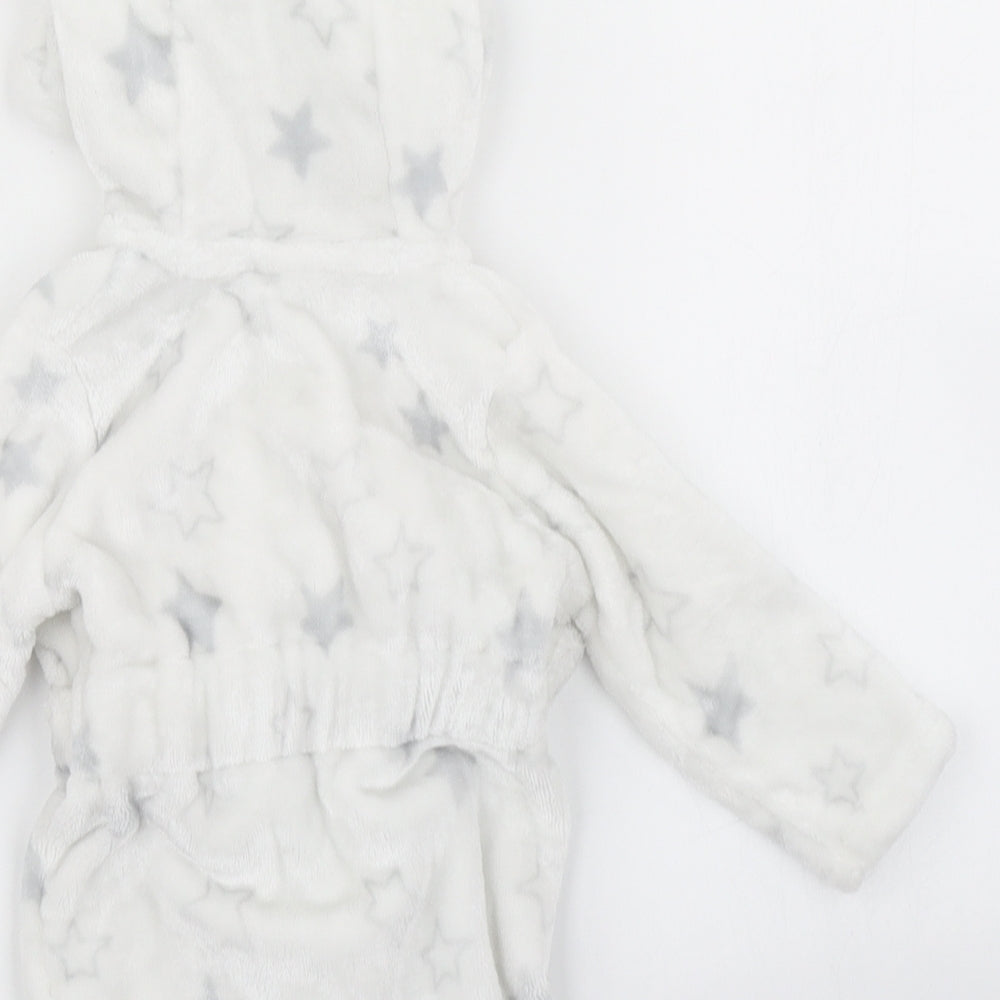 George Girls Grey Spotted  Kaftan Robe Size 3-6 Months  - Tatty Teddy