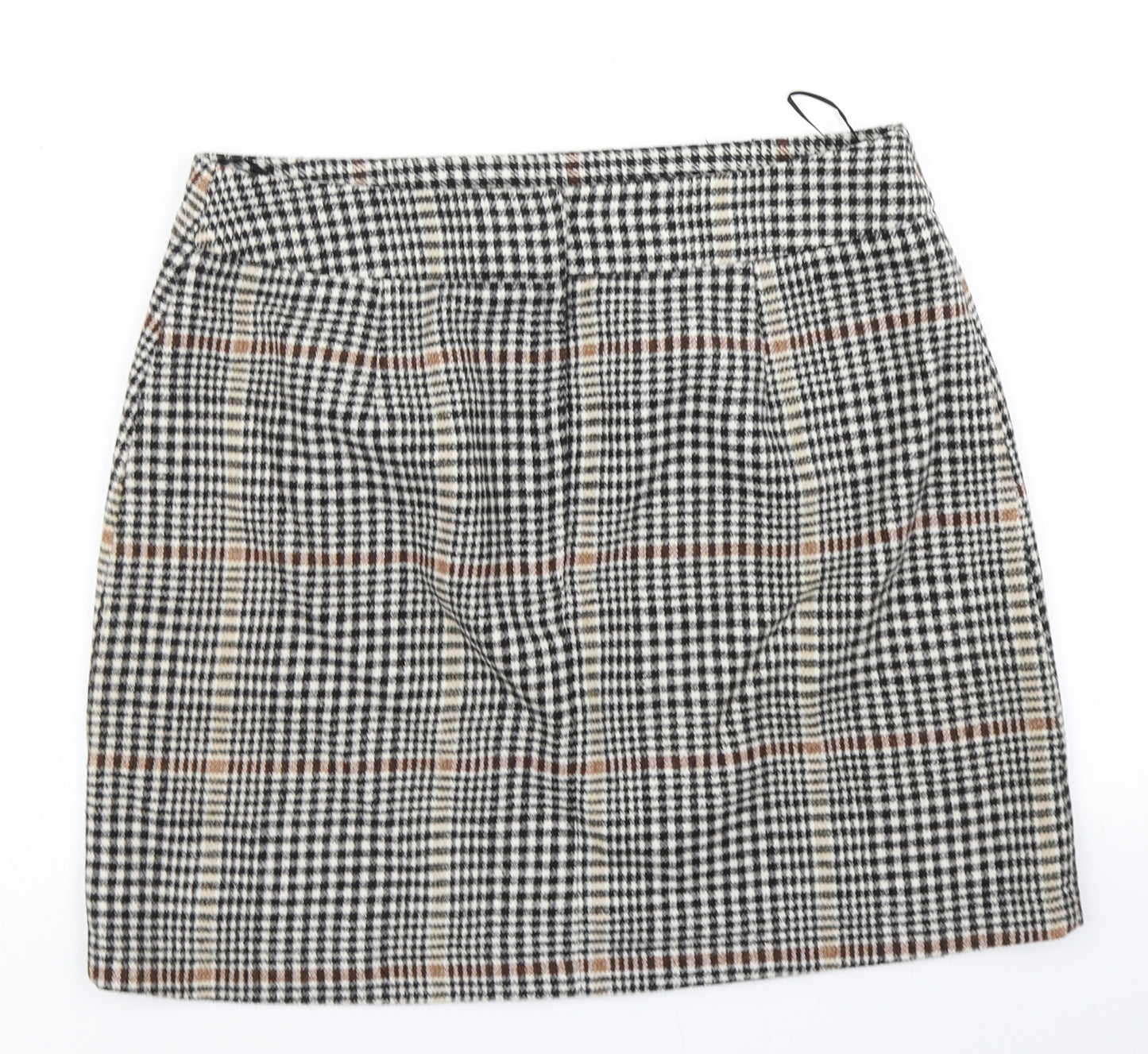 Peacocks Womens Brown Houndstooth  A-Line Skirt Size 12