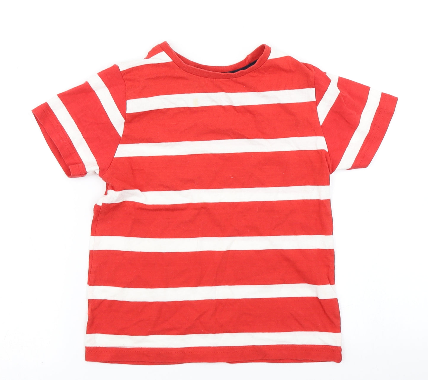 Rebel Boys Red Striped  Basic T-Shirt Size 7-8 Years