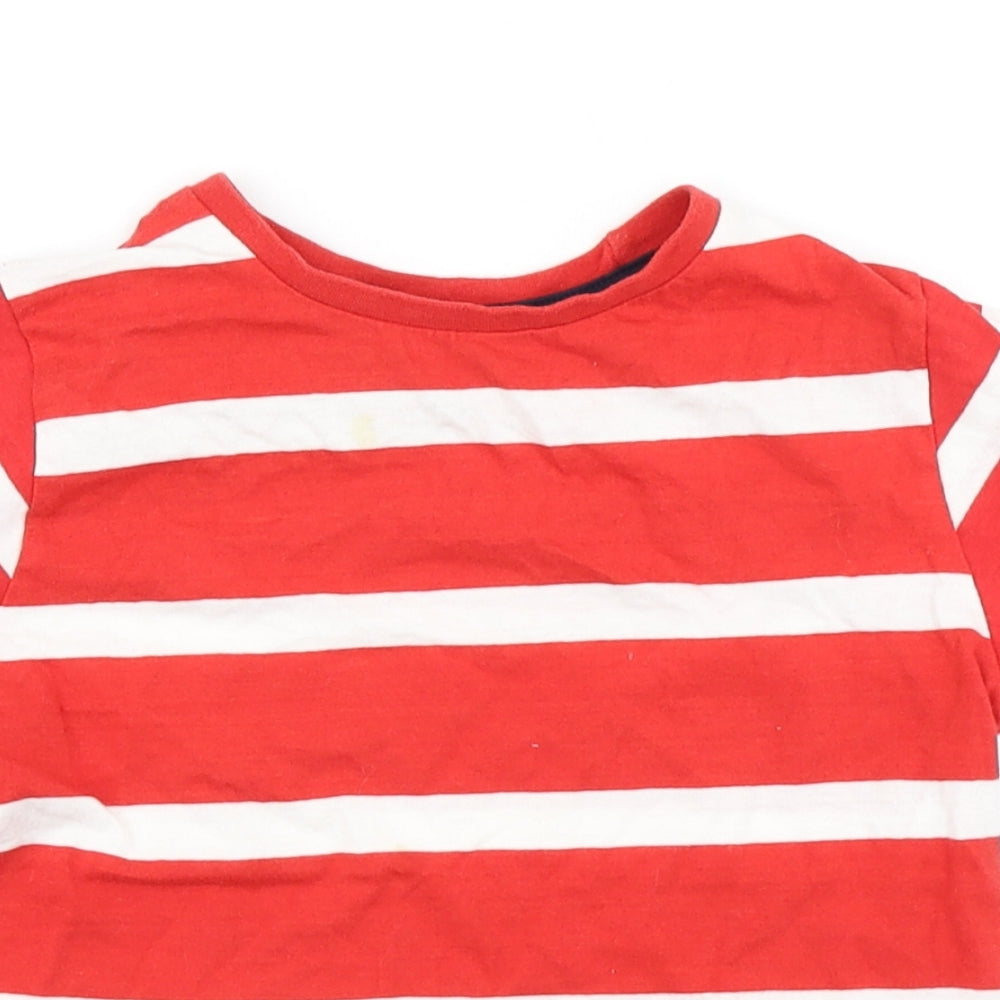 Rebel Boys Red Striped  Basic T-Shirt Size 7-8 Years