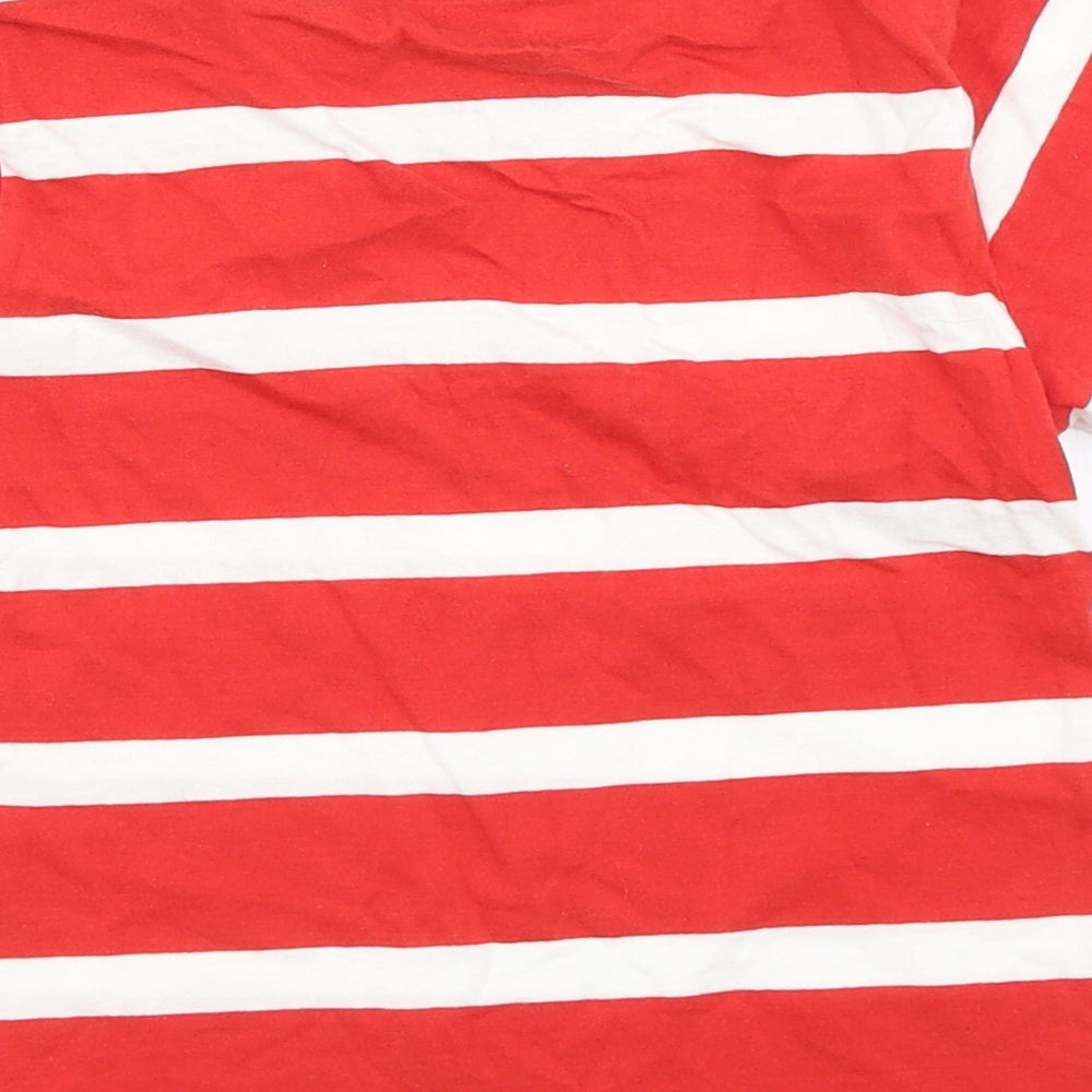 Rebel Boys Red Striped  Basic T-Shirt Size 7-8 Years