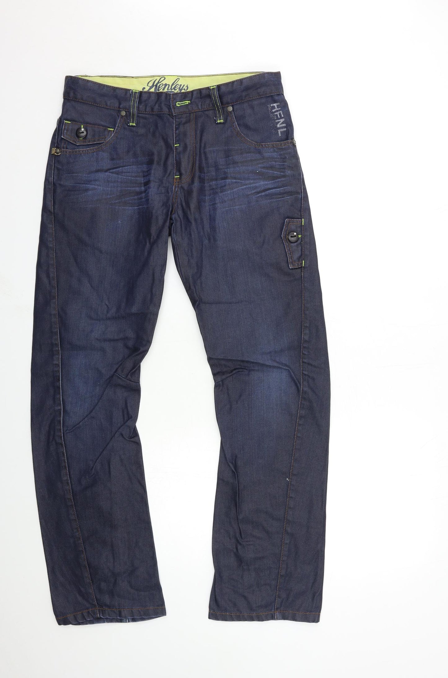 Henley's Mens Blue  Denim Straight Jeans Size 32 in L32 in