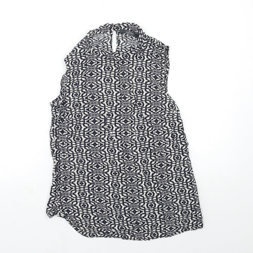luzuz Womens Black Geometric  Basic Tank Size 6