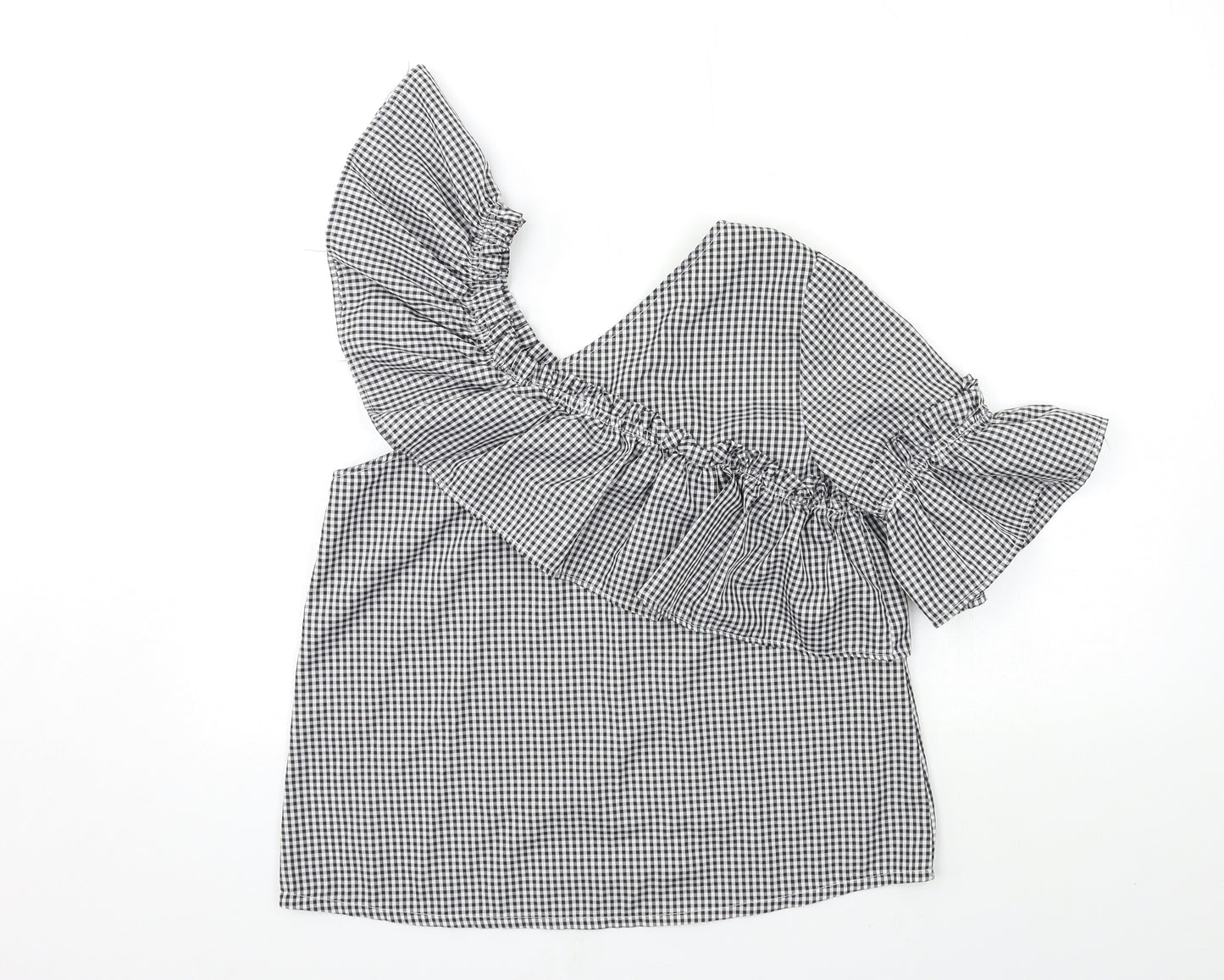 Only Womens Grey Check  Basic Blouse Size M