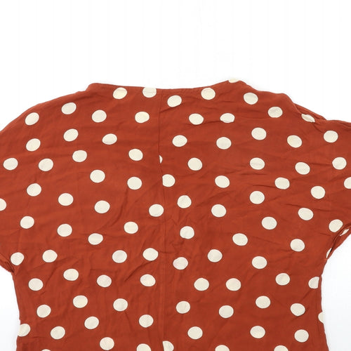 New Look Womens Brown Polka Dot  Basic Blouse Size 12