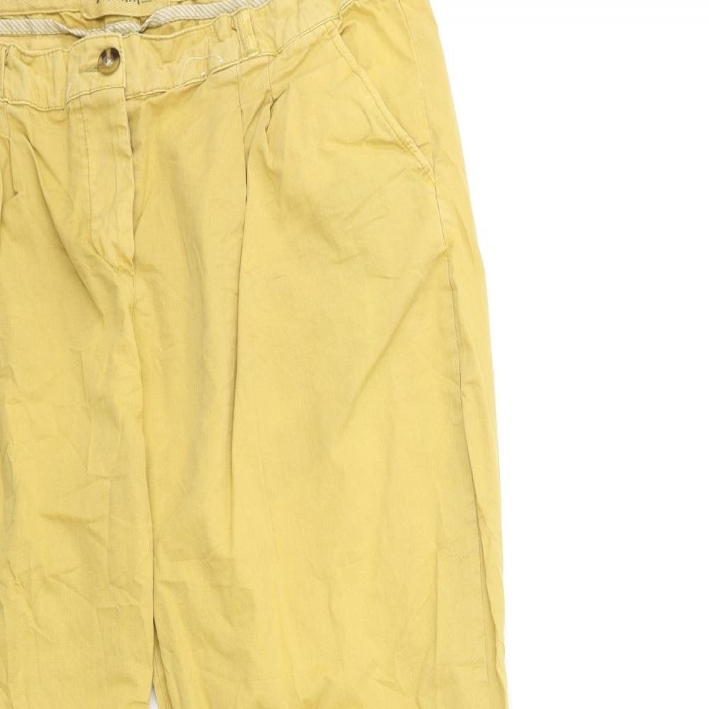 Denim & Co. Womens Yellow   Chino Trousers Size 20 L27 in