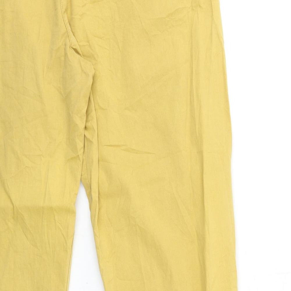 Denim & Co. Womens Yellow   Chino Trousers Size 20 L27 in