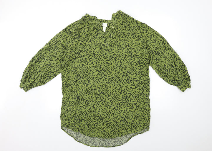 H&M Womens Green Animal Print Shift Size M