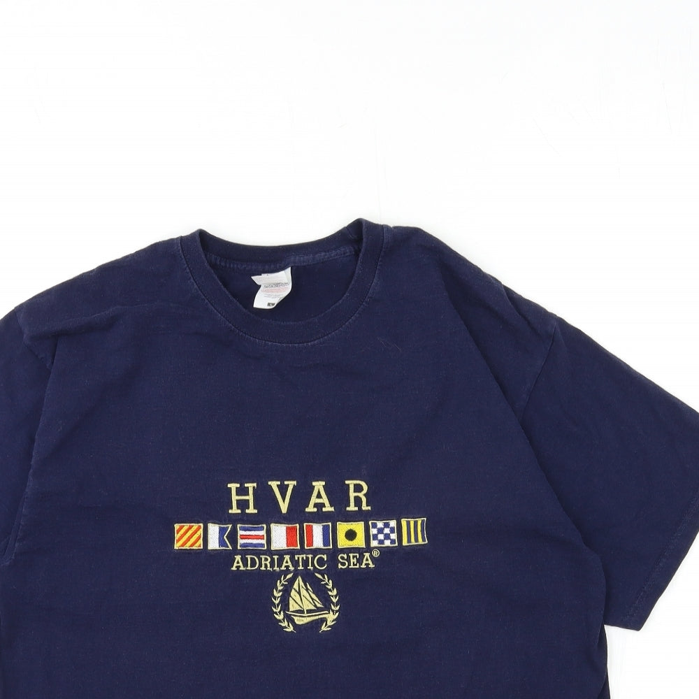 Fruit of the Loom Mens Blue    T-Shirt Size L