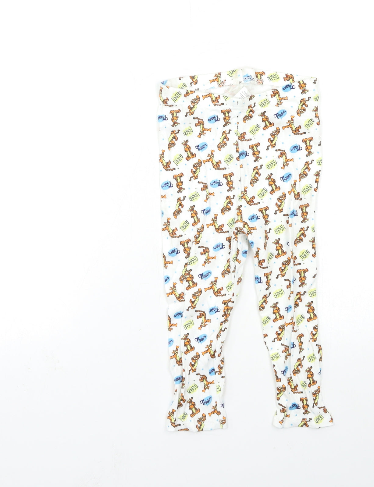 Disney Boys White Animal Print  Pedal Pusher Trousers Size 2-3 Years - tigger