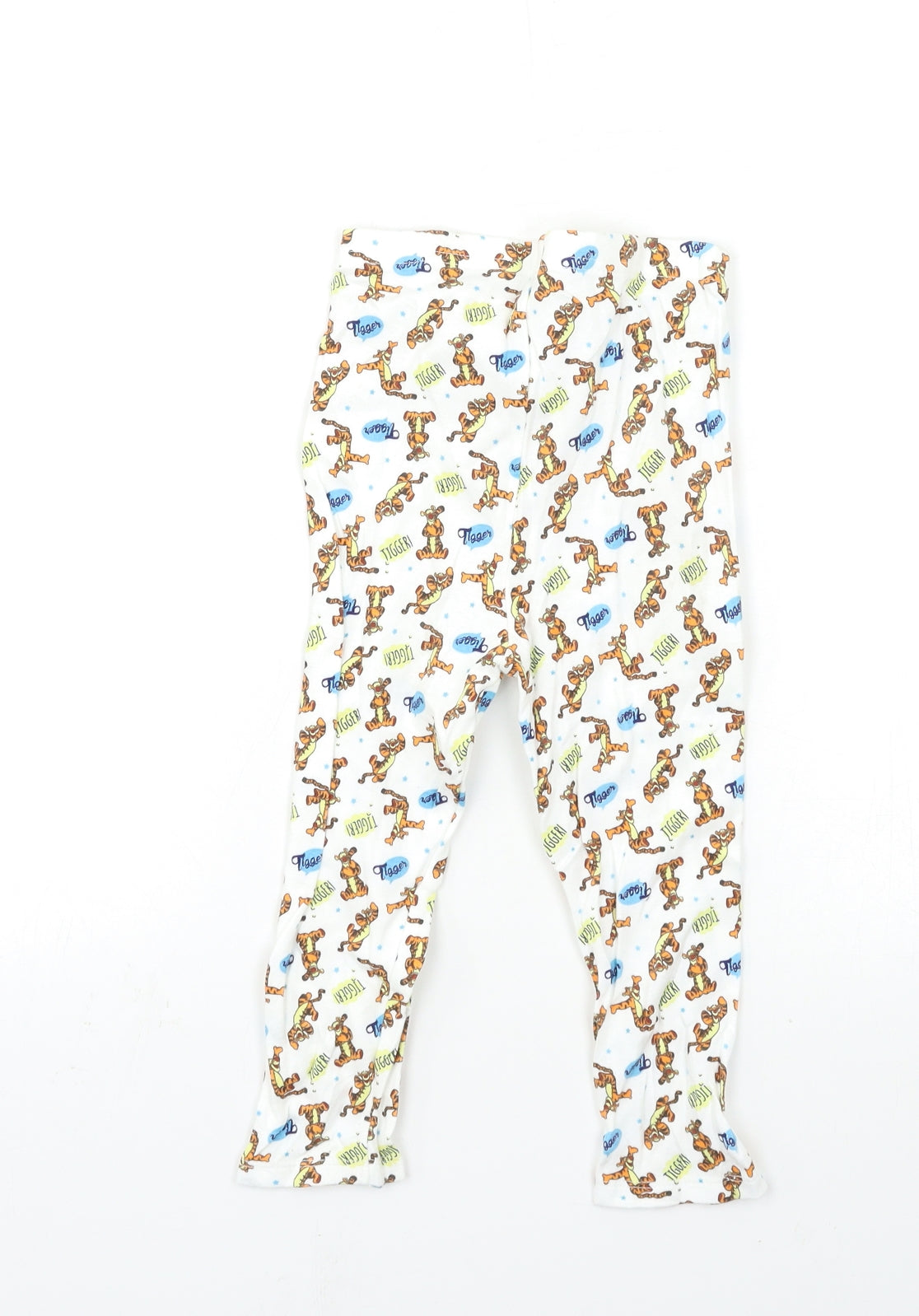 Disney Boys White Animal Print  Pedal Pusher Trousers Size 2-3 Years - tigger