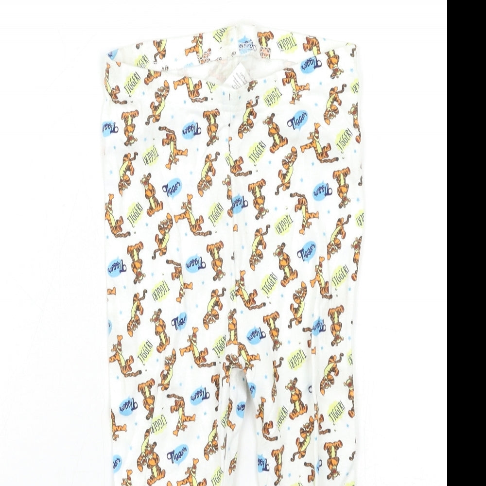 Disney Boys White Animal Print  Pedal Pusher Trousers Size 2-3 Years - tigger