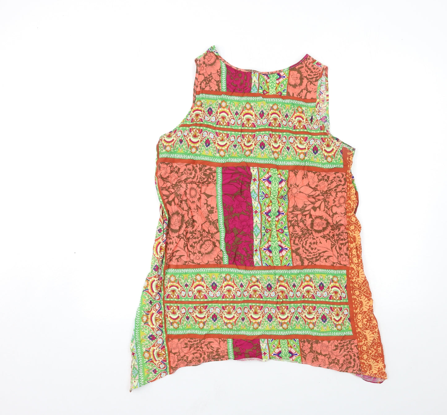 GUZEL Womens Pink Geometric  Basic Tank Size 2XL