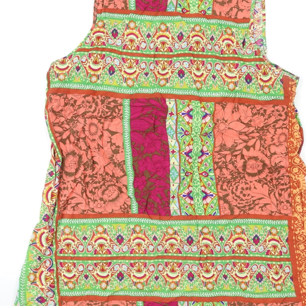 GUZEL Womens Pink Geometric  Basic Tank Size 2XL