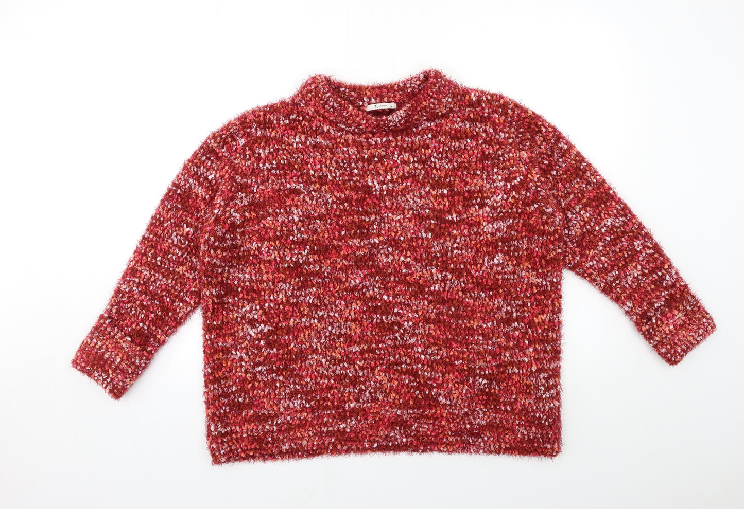 TU Womens Red  Knit Pullover Jumper Size 16