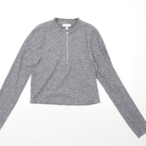 Topshop Womens Grey  Knit Pullover Jumper Size 14