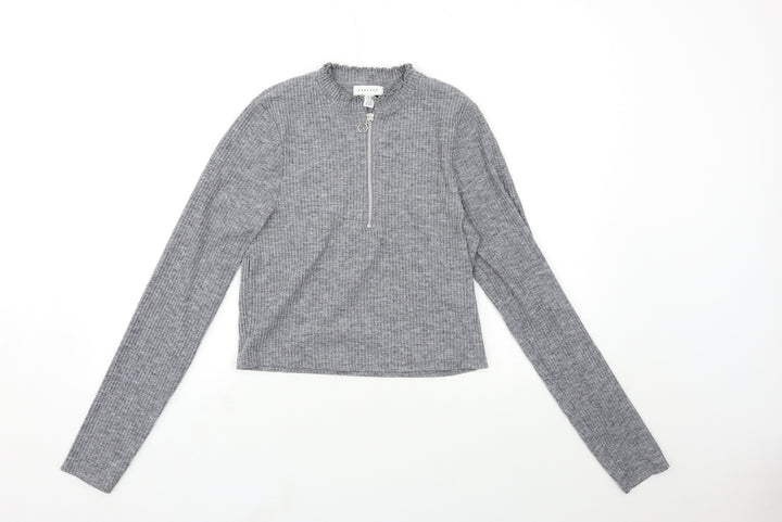 Topshop Womens Grey  Knit Pullover Jumper Size 14