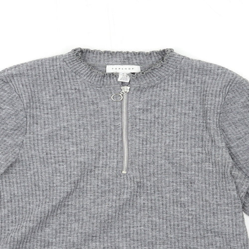 Topshop Womens Grey  Knit Pullover Jumper Size 14