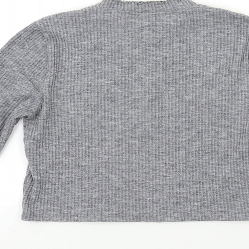 Topshop Womens Grey  Knit Pullover Jumper Size 14