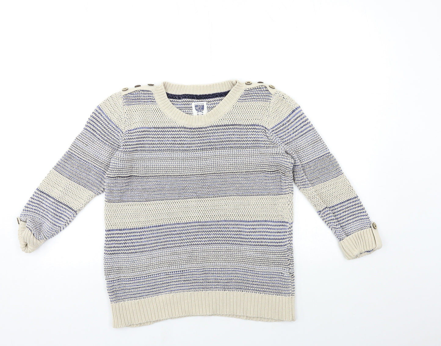 MANTARAY PRODUCTS Womens Beige Striped Knit Pullover Jumper Size 12