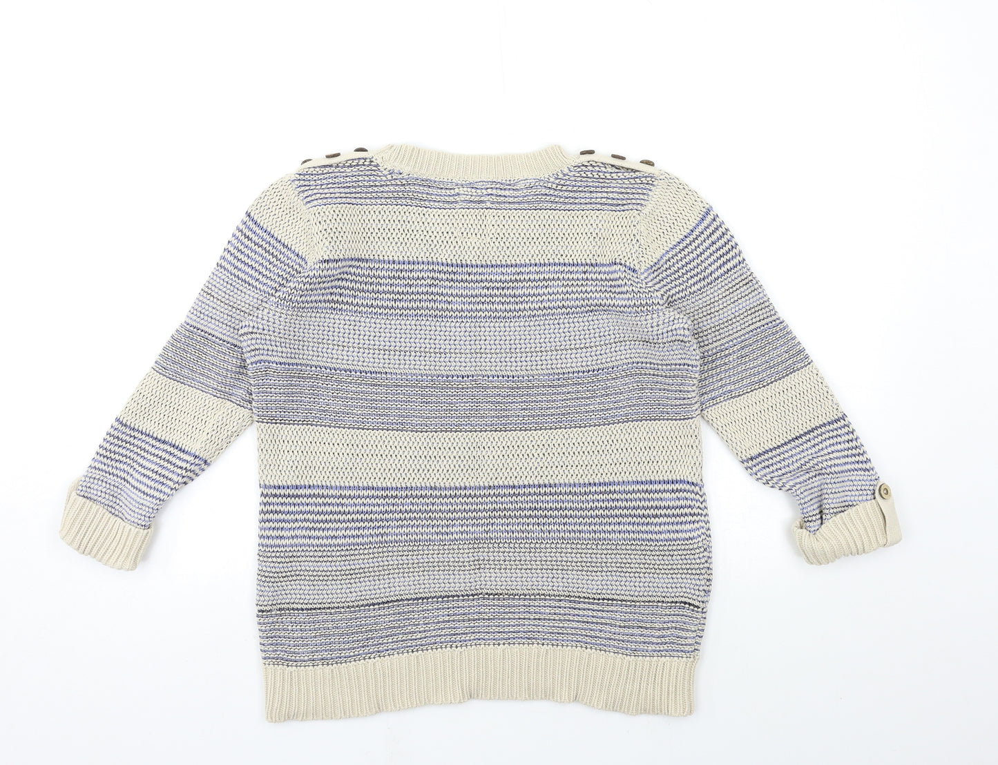 MANTARAY PRODUCTS Womens Beige Striped Knit Pullover Jumper Size 12