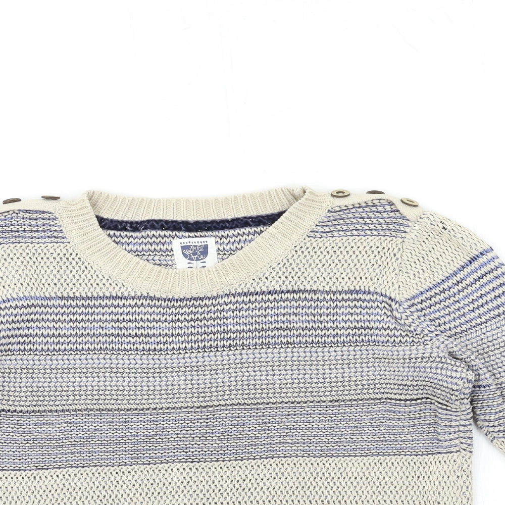 MANTARAY PRODUCTS Womens Beige Striped Knit Pullover Jumper Size 12