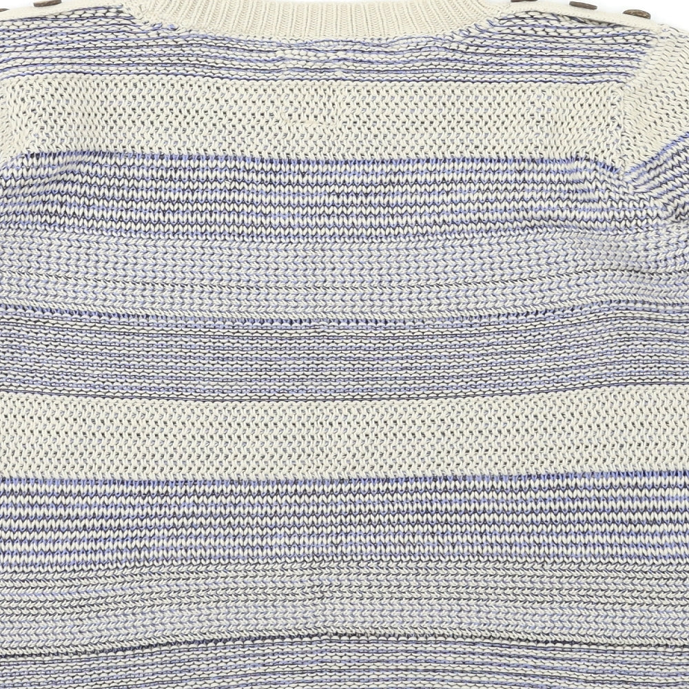 MANTARAY PRODUCTS Womens Beige Striped Knit Pullover Jumper Size 12