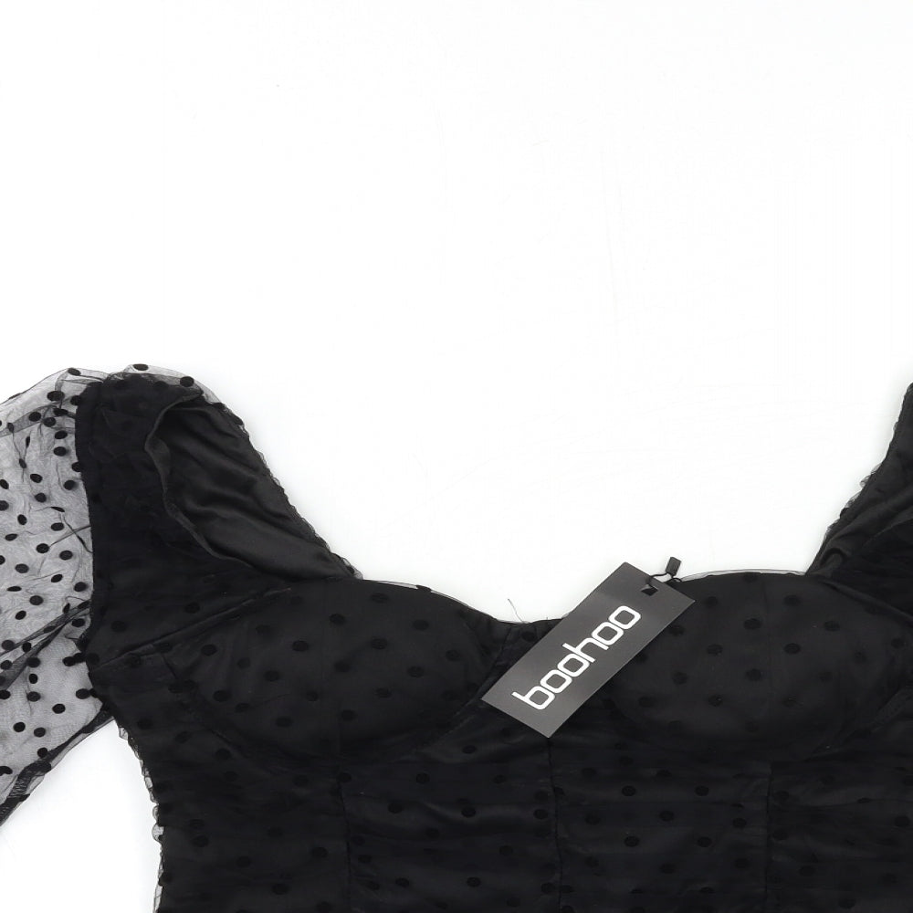 Boohoo Womens Black   Basic Blouse Size 14