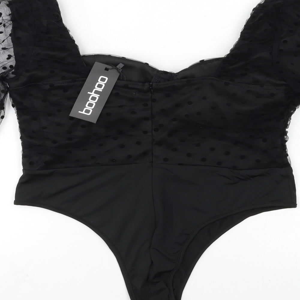 Boohoo Womens Black   Basic Blouse Size 14