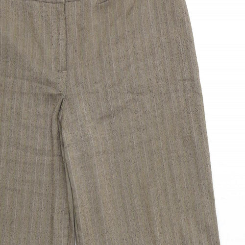 Marks and Spencer Womens Brown Striped  Trousers  Size 16 L28 in