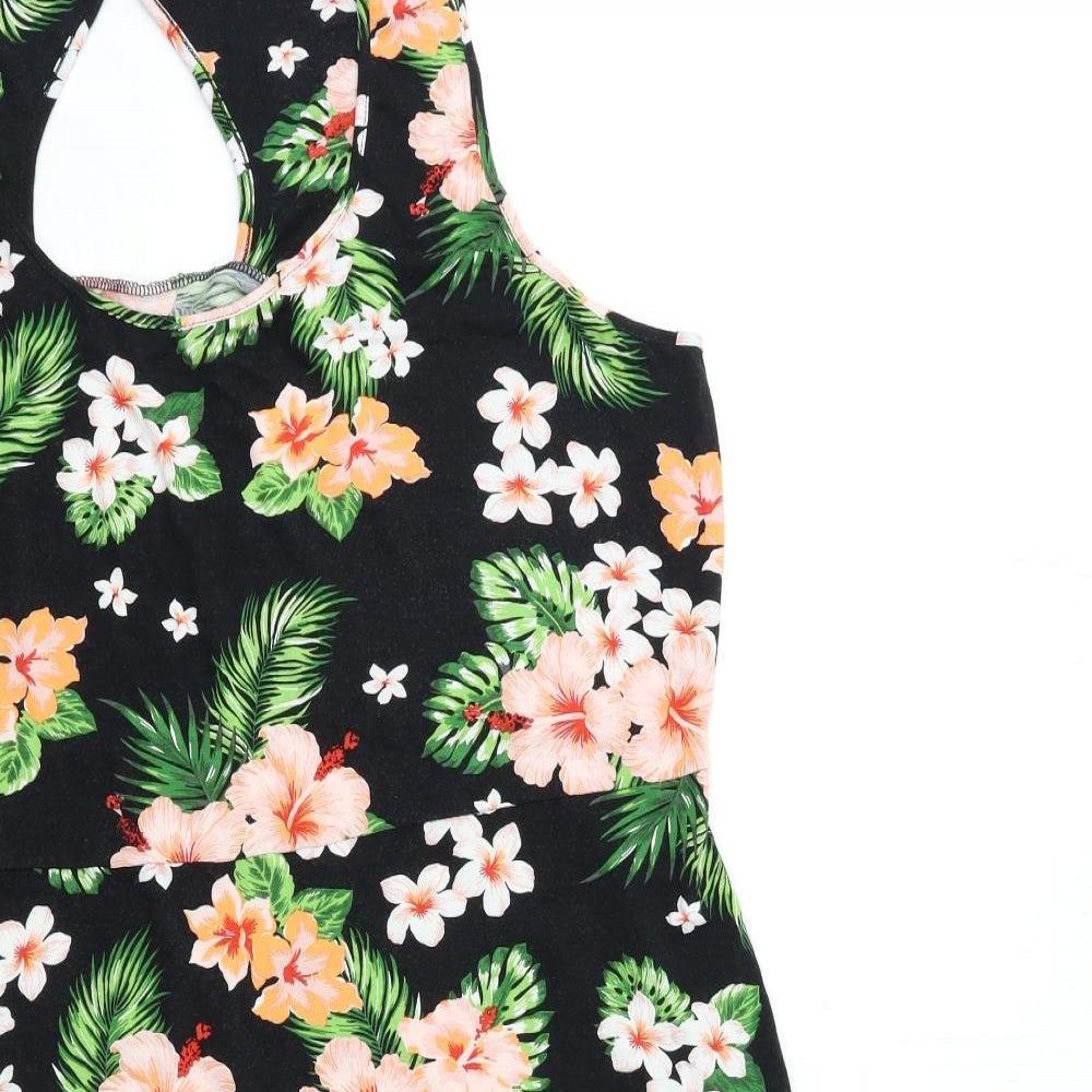 George Womens Black Floral  Fit & Flare  Size 24