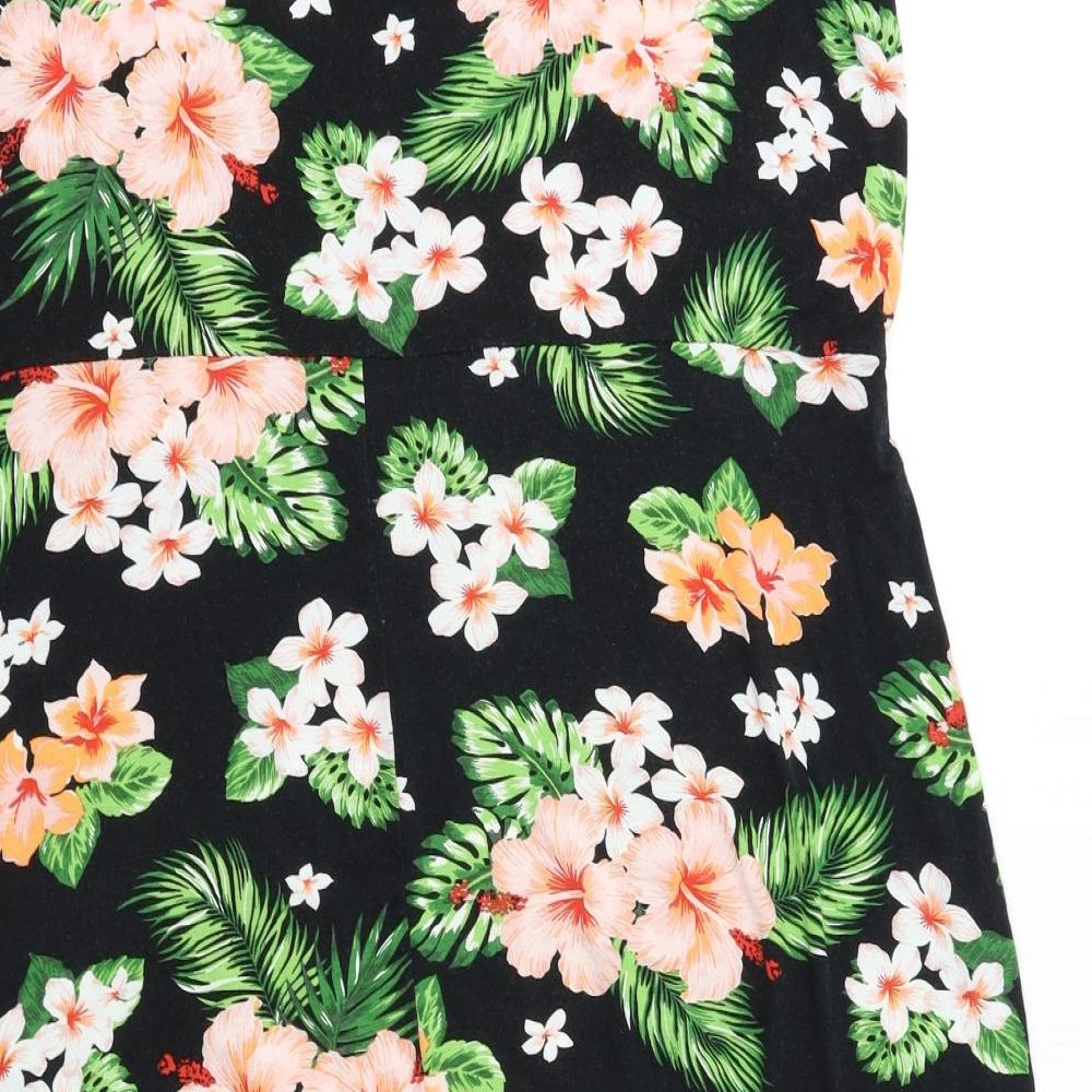 George Womens Black Floral  Fit & Flare  Size 24