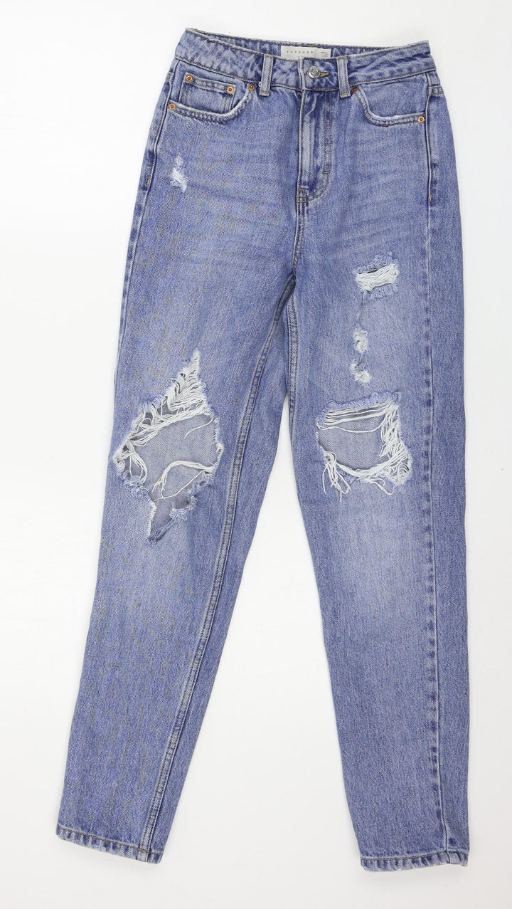 Topshop Womens Blue Denim Mom Jeans Size 25 in L32 in