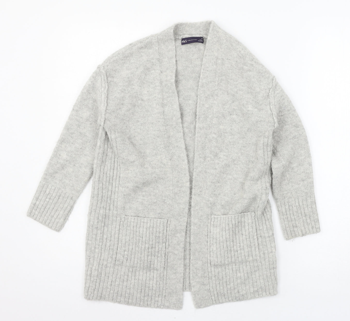 Marks and Spencer Womens Grey  Knit Cardigan Jumper Size XS