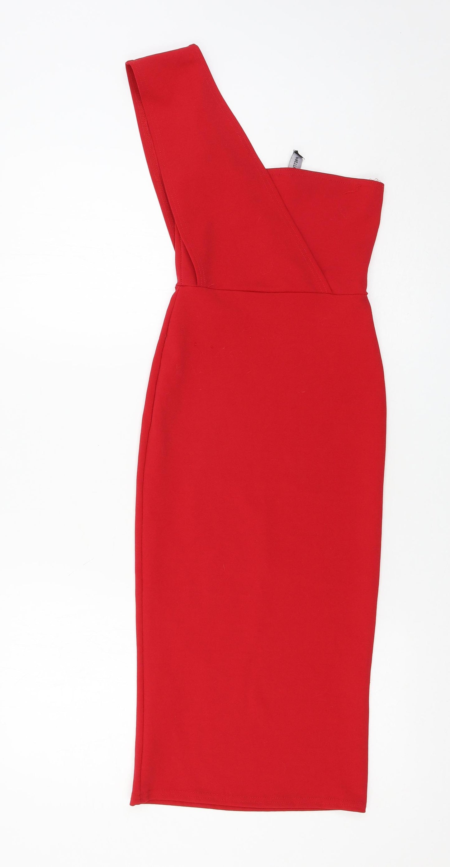 PRETTYLITTLETHING Womens Red   Pinafore/Dungaree Dress  Size 4