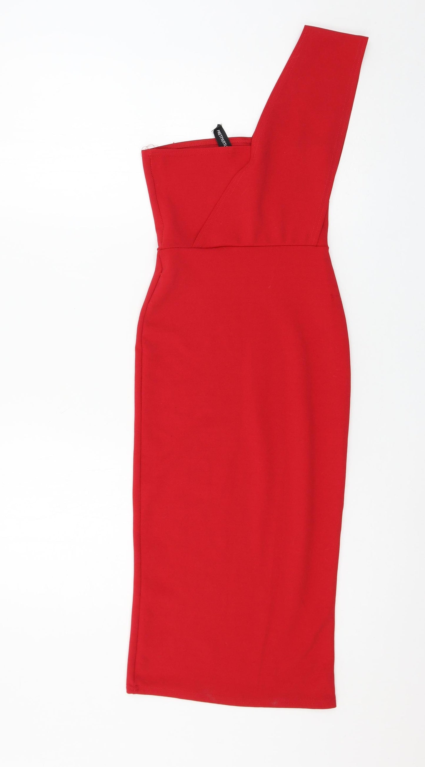PRETTYLITTLETHING Womens Red   Pinafore/Dungaree Dress  Size 4