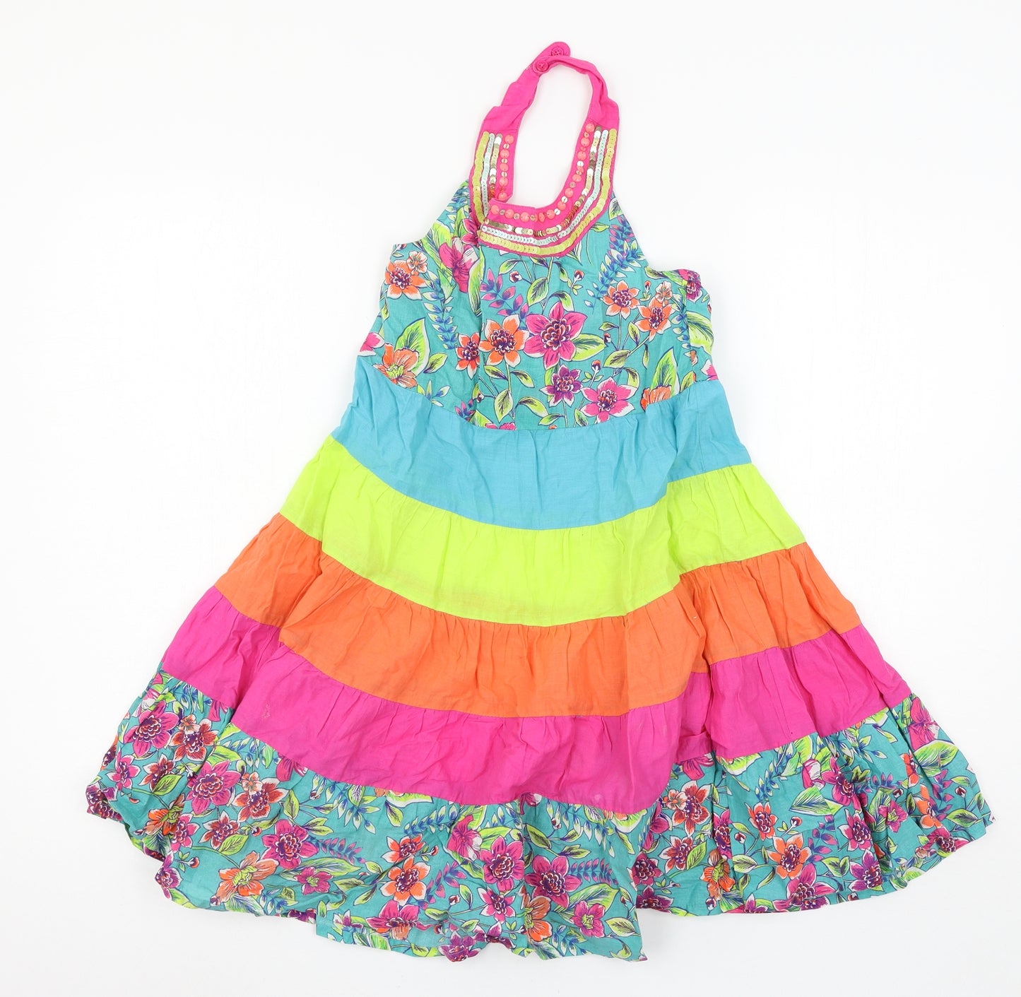 Monsoon Girls Multicoloured Striped  Maxi  Size 8 Years