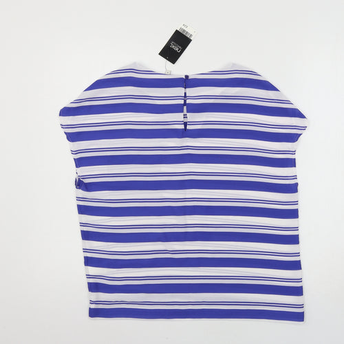 NEXT Womens Blue Striped  Basic Blouse Size 8
