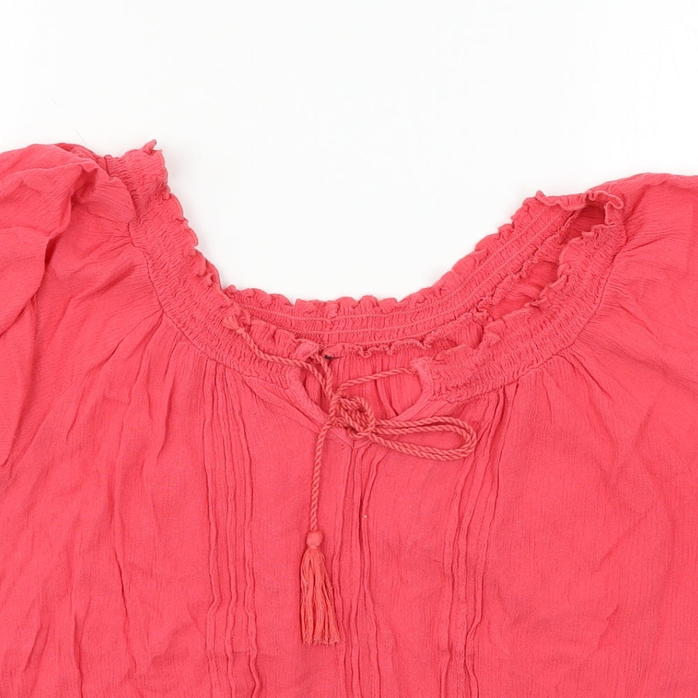 New Look Womens Pink  Jersey Basic Blouse Size 10