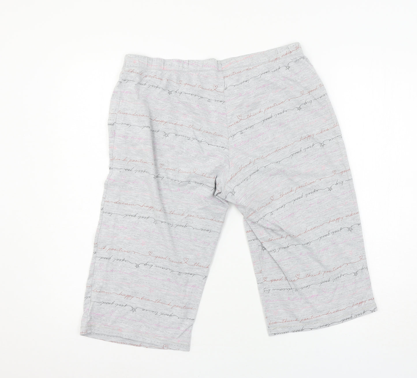 George Womens Grey Geometric Jersey Capri Pyjama Pants Size 12  - Think positive