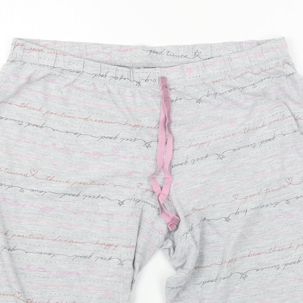 George Womens Grey Geometric Jersey Capri Pyjama Pants Size 12  - Think positive