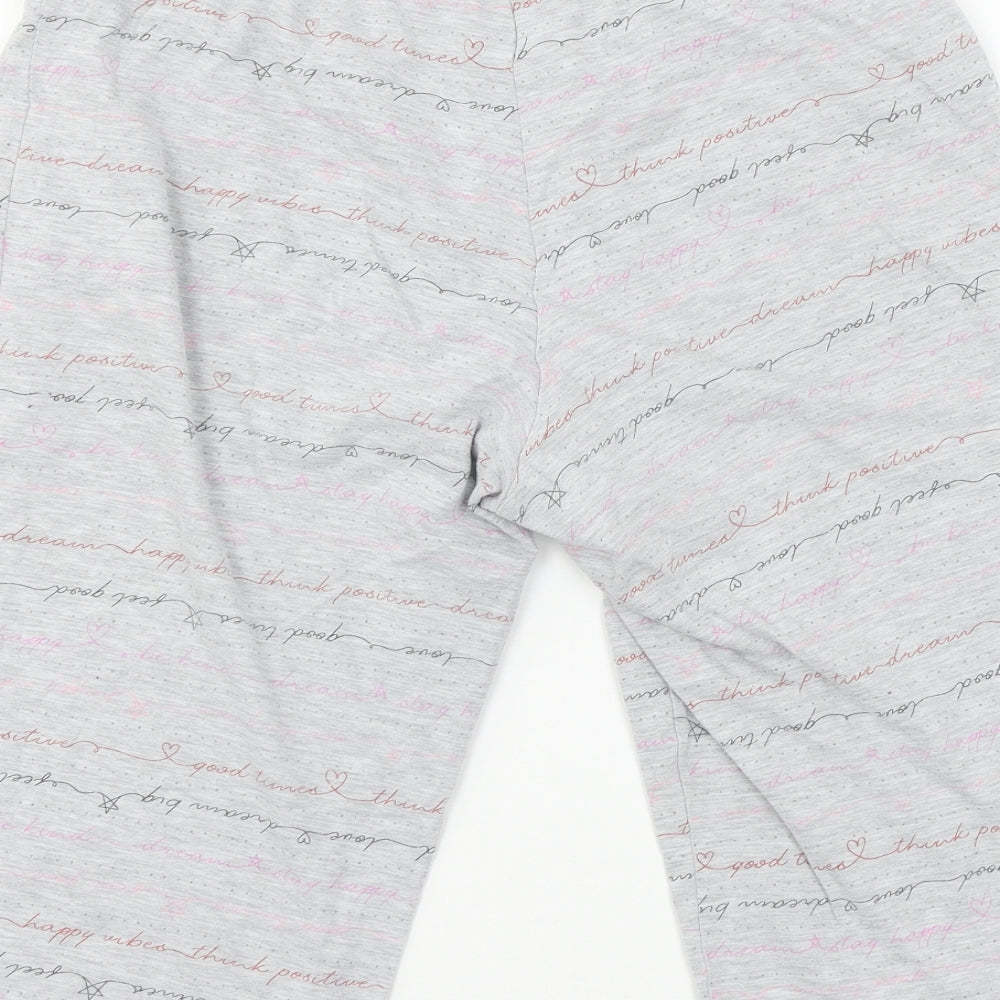 George Womens Grey Geometric Jersey Capri Pyjama Pants Size 12  - Think positive