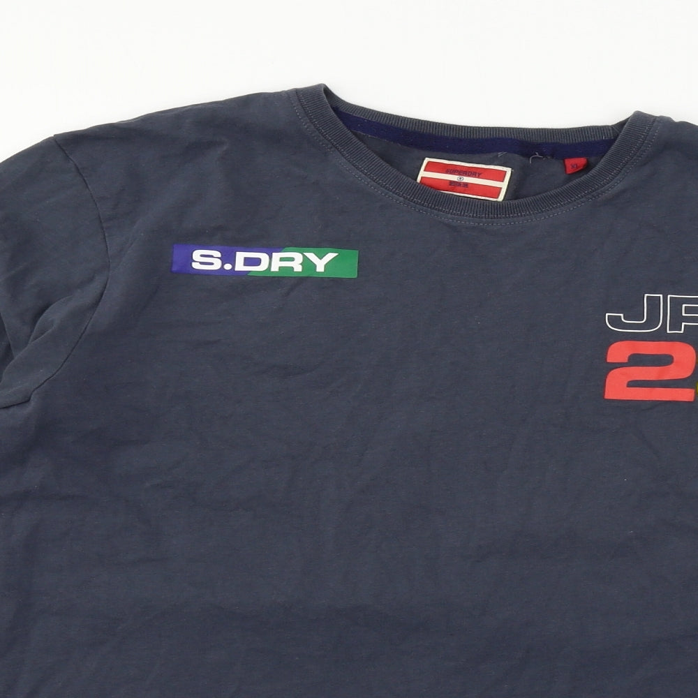 Superdry Mens Blue  Jersey  T-Shirt Size XL