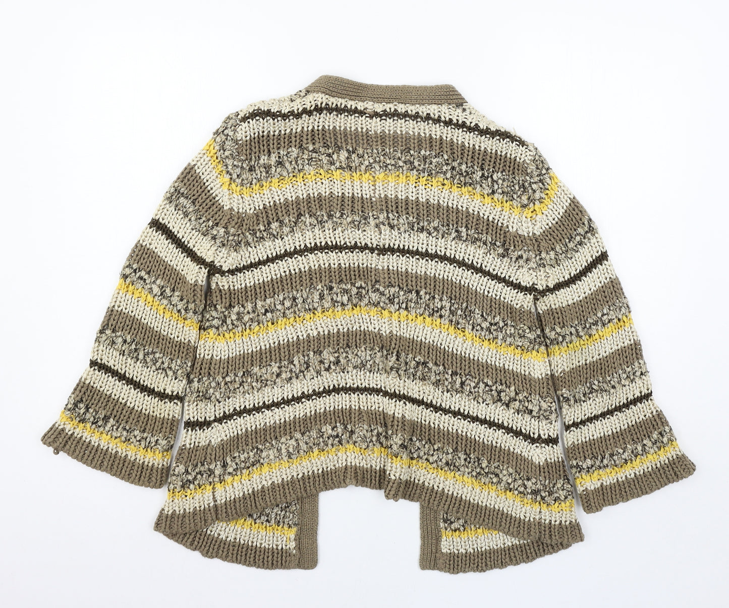 TU Womens Brown Striped Knit Cardigan Jumper Size 16