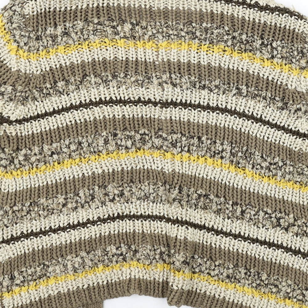 TU Womens Brown Striped Knit Cardigan Jumper Size 16