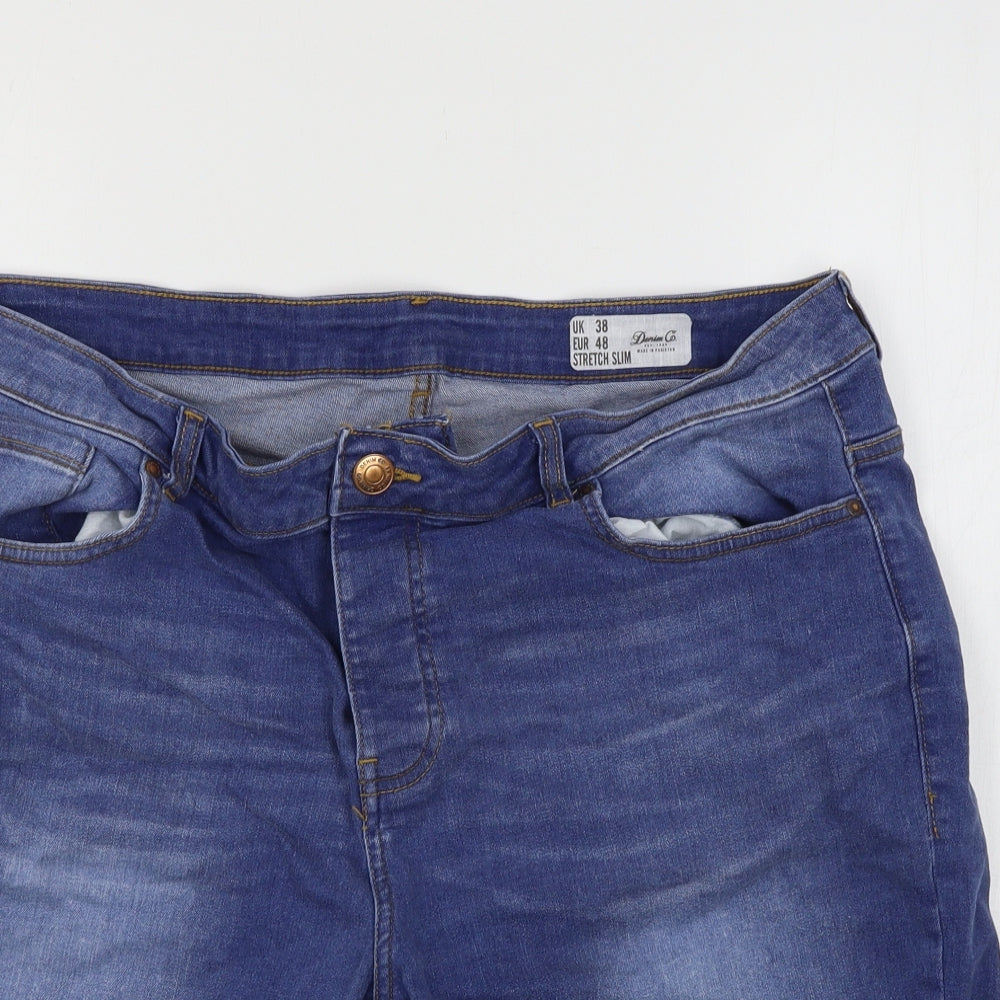 Denim & Co. Womens Blue  Denim Bermuda Shorts Size 38 in