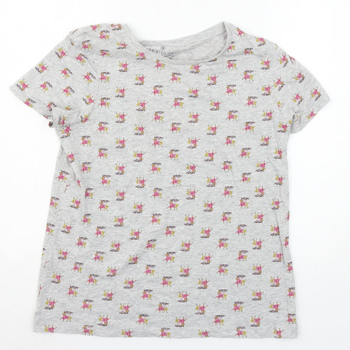 Primark Womens Grey Geometric Jersey Top Pyjama Top Size 10  - Rudolph